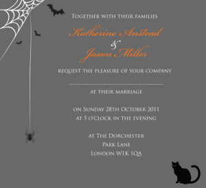 Halloween wedding invitation 